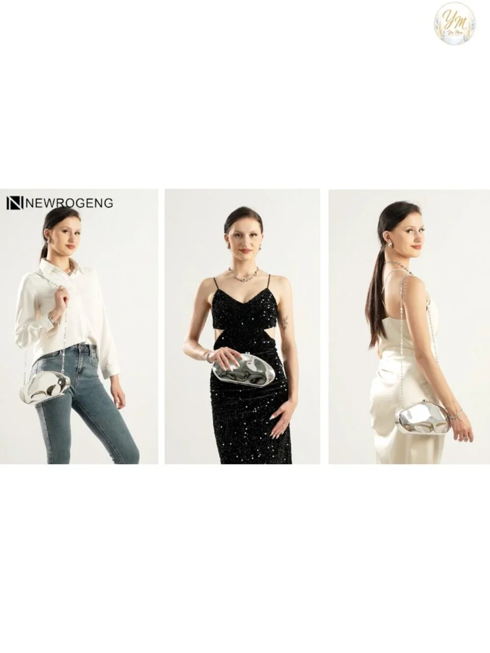 Acrylic Clutch Purse Evening Bag Chain Detachable Box Clutch Wedding Party
